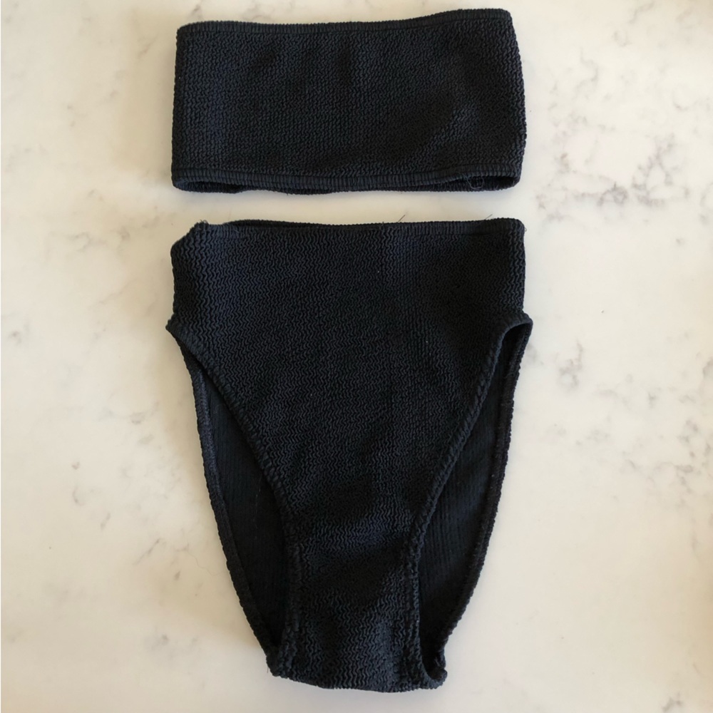 Crinkle bandeau bikini